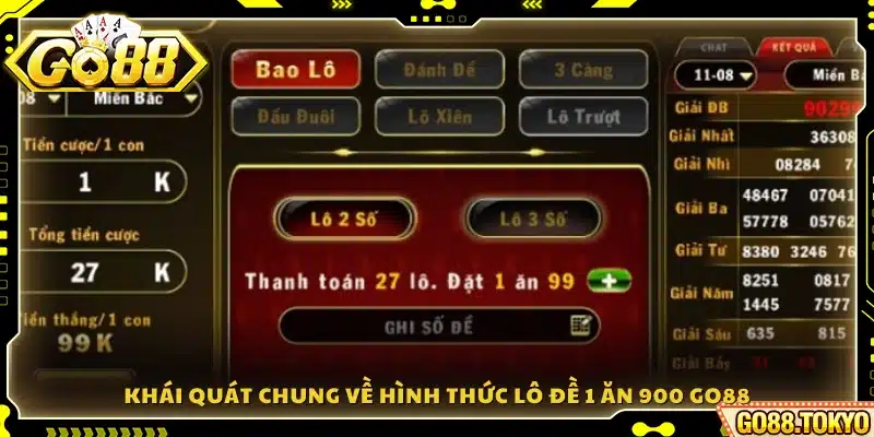 Sơ lược về hình thức lô đề 1 ăn 900 tại Go88